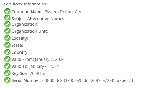 Screenshot showing the original certificate's properties.