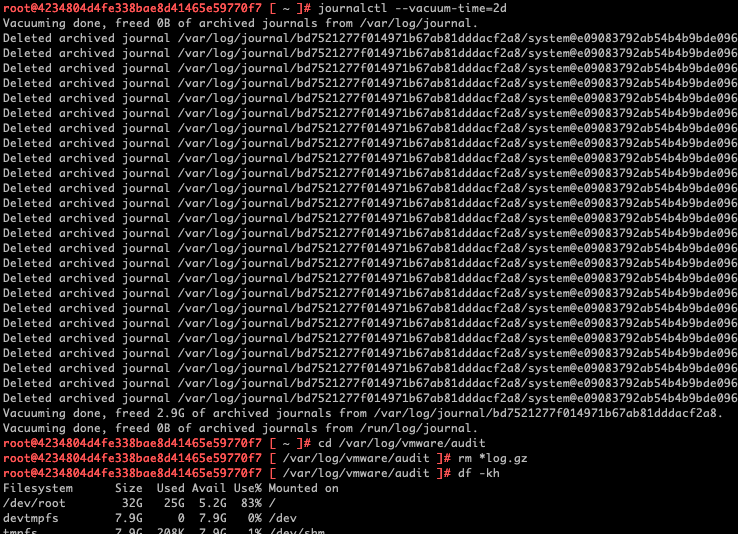 Screenshot showing the output of the above commands on a Supervisor control plane node.